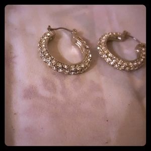 CZ saphire18kt white gold filled earrings